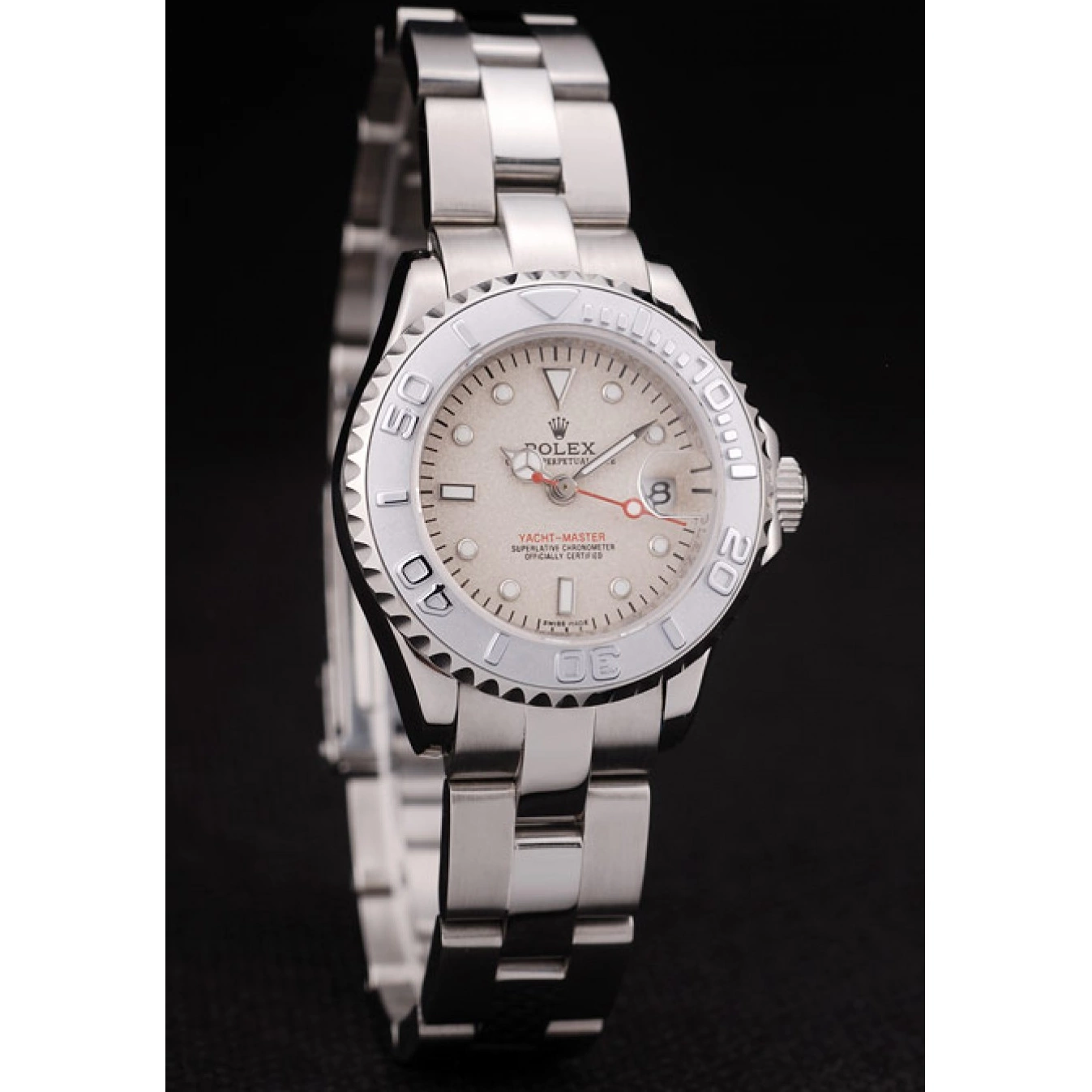 Aaa replica watch Silver Master Rolex Dial Yacht Bezel Beige 0604